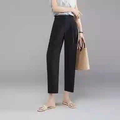 娅丽达 通勤高腰纯色哈伦休闲裤 女款