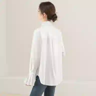 娅丽达 纯色简约百搭通勤长袖衬衫 女款 白色