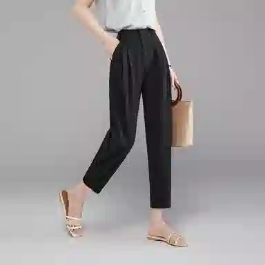 娅丽达 通勤高腰纯色哈伦休闲裤 女款