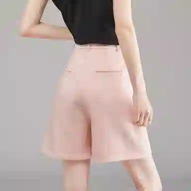 娅丽达 纯色直筒拉链五分休闲短裤 女款