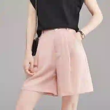 娅丽达 纯色直筒拉链五分休闲短裤 女款