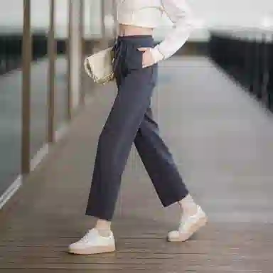 娅丽达 纯色松紧高腰宽松哈伦休闲裤 女款