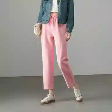 娅丽达 纯色松紧高腰宽松哈伦休闲裤 女款