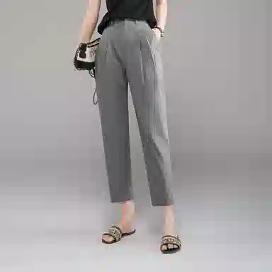 娅丽达 通勤高腰纯色哈伦休闲裤 女款