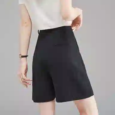 娅丽达 纯色直筒拉链五分休闲短裤 女款