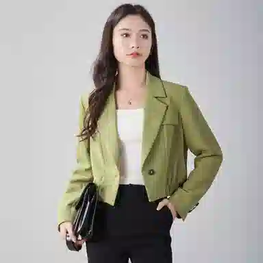 娅丽达 纯色别致一粒扣西装领长袖西装 女款