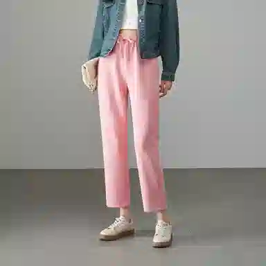 娅丽达 纯色松紧高腰宽松哈伦休闲裤 女款