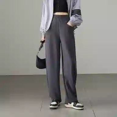 娅丽达 纯色高腰松紧哈伦裤休闲裤 女款