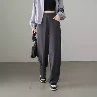 娅丽达 纯色高腰松紧哈伦裤休闲裤 女款