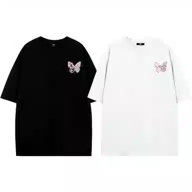 K411 Vintage Embroidered Butterfly Tee