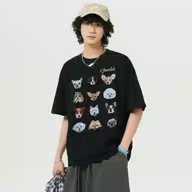 K411 Vintage Embroidered Dog Logo T-Shirt
