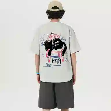 K411 Graffiti Cat Logo T-Shirt