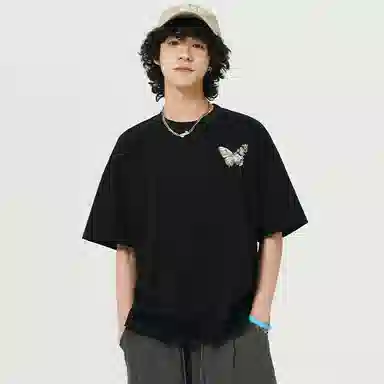 K411 Vintage Embroidered Butterfly Tee