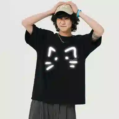 K411 Hand-Painted Cat Logo T-Shirt