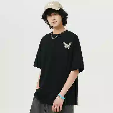 K411 Vintage Embroidered Butterfly Tee