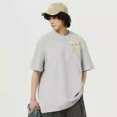 K411 Crane Embroidery T-Shirt