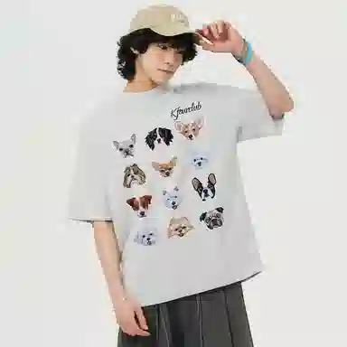 K411 Vintage Embroidered Dog Logo T-Shirt