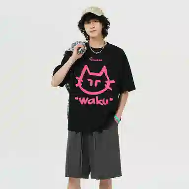 K411 Cartoon Cat Logo T-Shirt