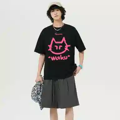 K411 Cartoon Cat Logo T-Shirt