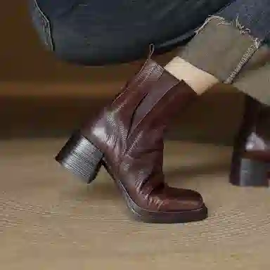 苏颜娇 头层牛皮 通勤百搭简约舒适个性 切尔西靴 女款