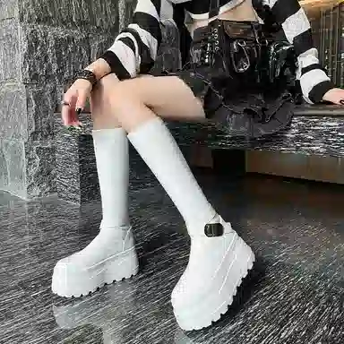 苏颜娇 牛皮革 时尚简约舒适气质百搭 高筒靴 女款