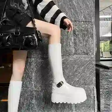 苏颜娇 牛皮革 时尚简约舒适气质百搭 高筒靴 女款