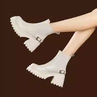 苏颜娇 头层牛皮 百搭时尚 短筒 切尔西靴 女款