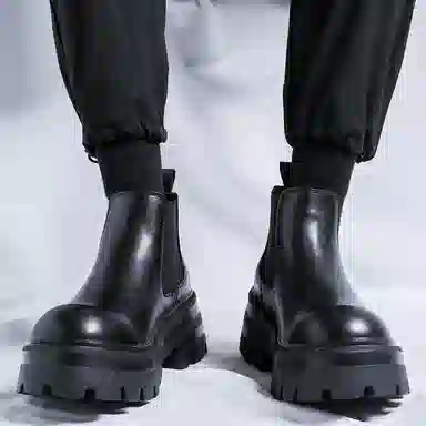 罗蒙 潮流时尚 英伦百搭 切尔西靴 男款 黑色