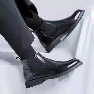 罗蒙 超纤皮 百搭通勤潮流 短筒 切尔西靴 男款