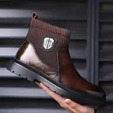 牛皮 时尚复古英伦风潮流个性百搭商务休闲 短靴 男款