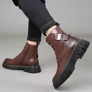 BEIDOUNIAO Martin Boots Black