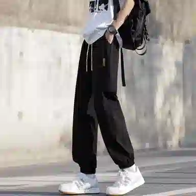冰丝材质薄款速干弹力抗皱寻星记 复古高级感纯色美式宽松多款式潮流针织运动裤 男女同款