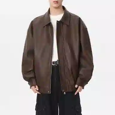 多元风格复古百搭休闲皮衣 男女同款