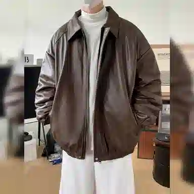 多元风格复古百搭休闲皮衣 男女同款