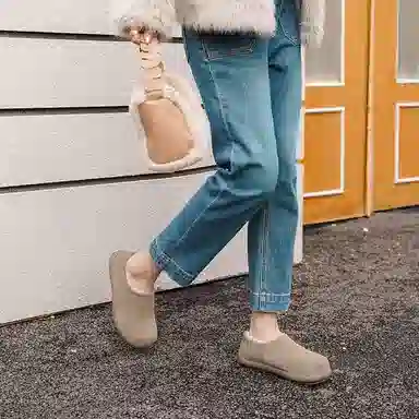 牛反绒 保暖减震增高包裹性 加绒舒适时尚百搭一脚蹬 及踝 雪地靴 女款