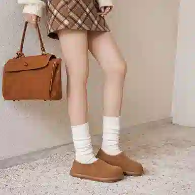 牛反绒 保暖减震增高包裹性 加绒舒适时尚百搭一脚蹬 及踝 雪地靴 女款