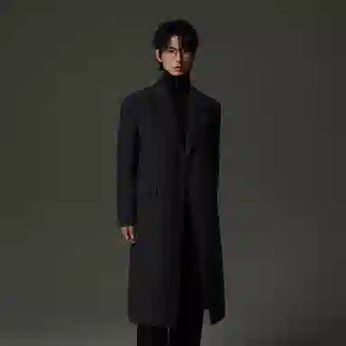 w2x Wool Overcoat Long Single-Breasted