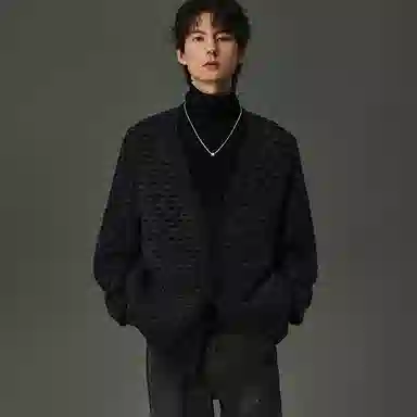 w2x Hollow Lazy Style Casual Cardigan Gray