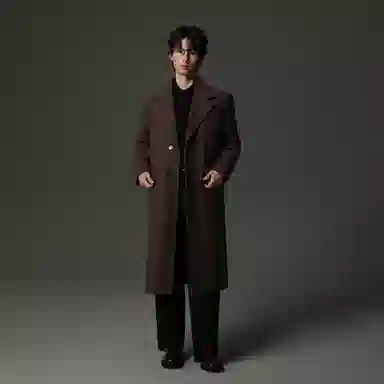 w2x Wool Overcoat Long Single-Breasted