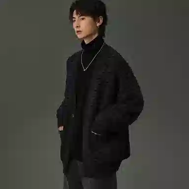 w2x Hollow Lazy Style Casual Cardigan Gray