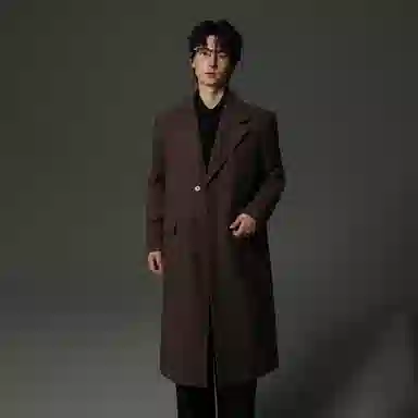 w2x Wool Overcoat Long Single-Breasted