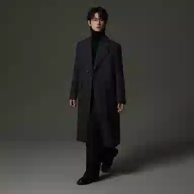 w2x Wool Overcoat Long Single-Breasted