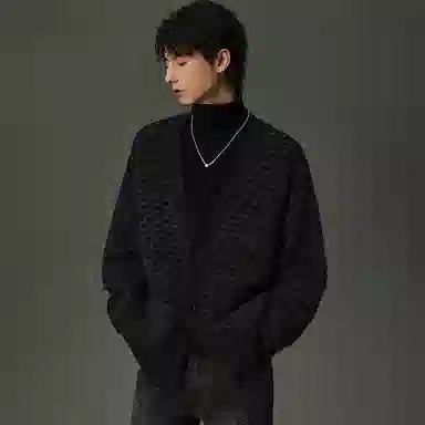 w2x Hollow Lazy Style Casual Cardigan Gray