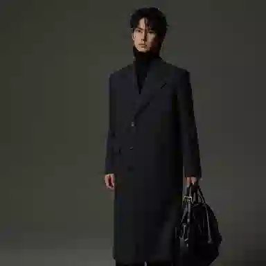 w2x Wool Overcoat Long Single-Breasted