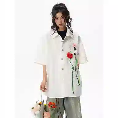 KLAMMKICKS Floral Crochet Shirt