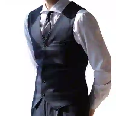 大格子与黑猫 复古修身百搭潮流马甲 男款