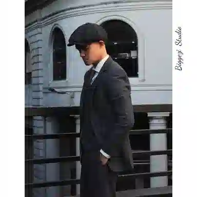 大格子与黑猫 复古英伦雅痞绅士 浴血黑帮风 羊毛粗花呢人字纹休闲修身外套 西装 男款