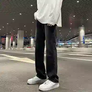 尘映 复古废土风微喇显瘦显高百搭牛仔裤 男女同款