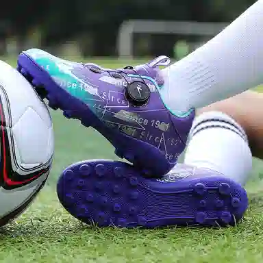 双星 人造草坪 减震防滑耐磨防水透气包裹性支撑轻便回弹 足球鞋 女款 紫蓝