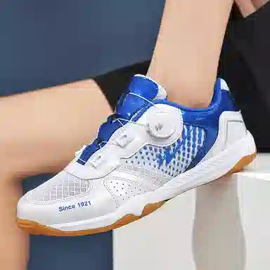 双星 减震防滑 低帮 乒乓球 羽毛球鞋 男女同款 白蓝